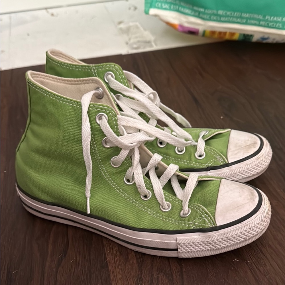 Converse Green and White High-Tops chuck taylor all star